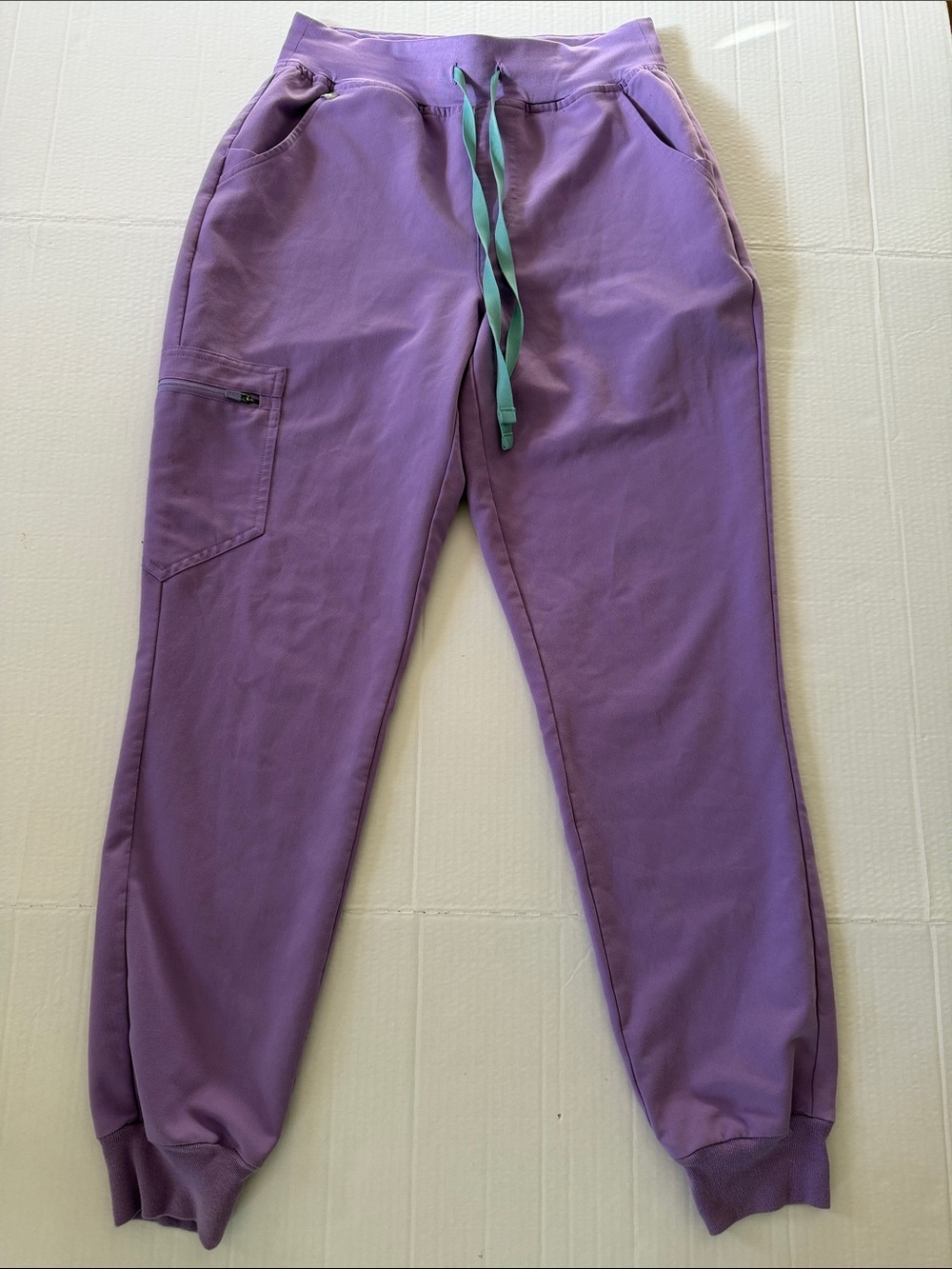 Figs Purple Track Jogger Pants with Teal Drawstring Size S women’s